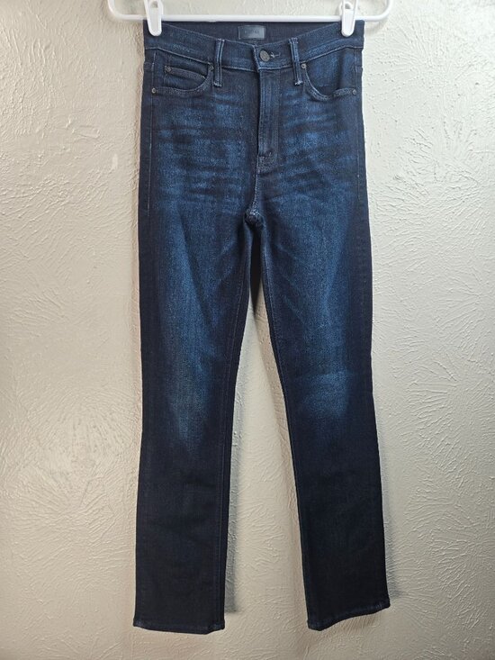MOTHER Denim - Mother Skinny Ankle Jeans 25 Dark Blue Denim High Rise Stretch Casual Minimalist
